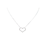 Load image into Gallery viewer, 18K White Gold Open Heart Round 0.25ct Diamond Necklace