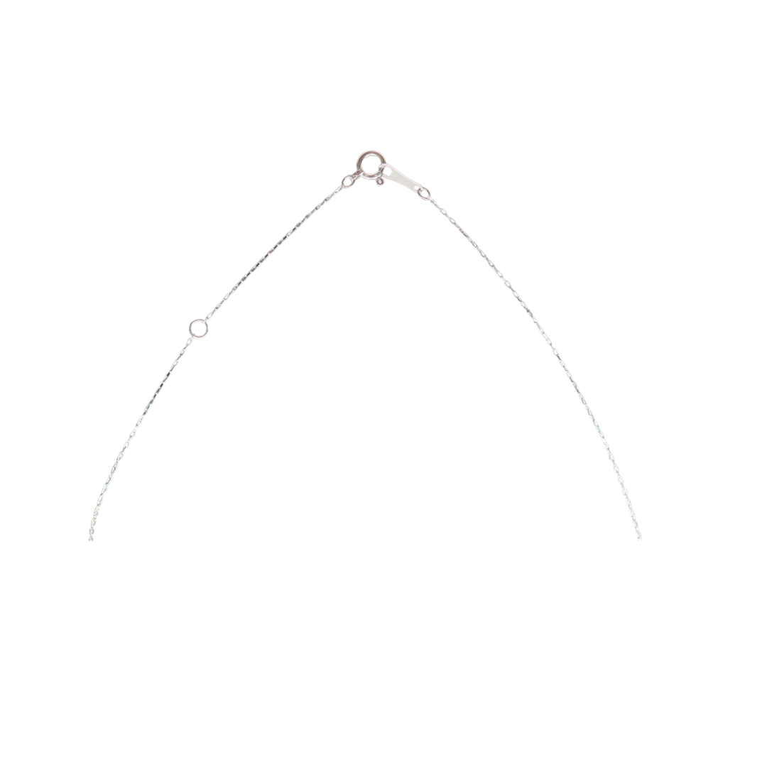 18K White Gold Open Heart Round 0.25ct Diamond Necklace