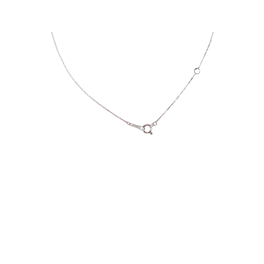 18K White Gold Classic Illusion Round 0.41ct Diamond Necklace