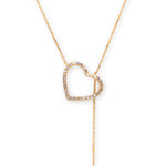 Load image into Gallery viewer, Double Heart Drop Round 0.26ct Diamond Necklace
