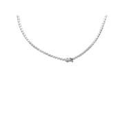 Platinum 900 Tennis - Graduated Round 5ct Diamond Necklace