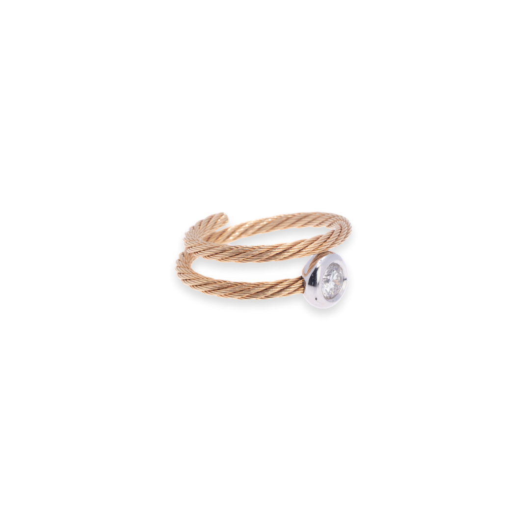 Bezel Cable Round 0.293ct Diamond Ring