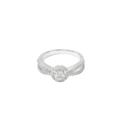 14K White Gold 1st Gen - Halo Round & Marquise & Princess 0.46ct Diamond Ring