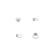 14K White Gold Round Illusion Round & Baguette 0.4ct Diamond Ring