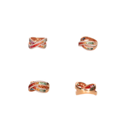 18K Rose Gold Rainbow Crossover Round & Princess 0.47ct Diamond & 2.40ct Multi Stone Ring