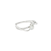 18K White Gold Twisted Round 0.42ct Diamond Ring