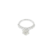 18K White Gold Solitaire with Pave Round 2ct Diamond Ring