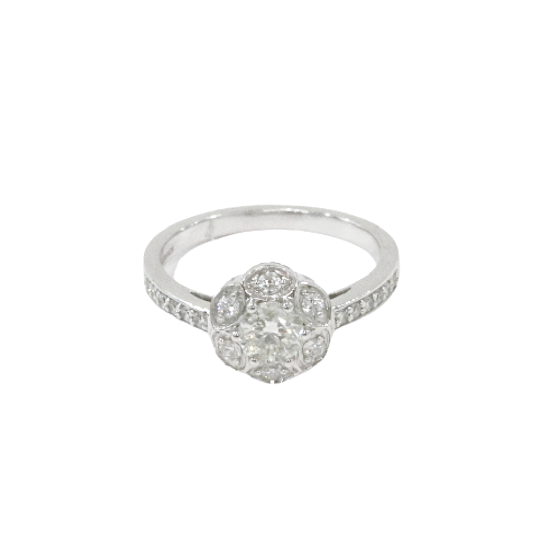 18K White Gold Solitaire Round Brilliant 0.47ct Diamond Ring