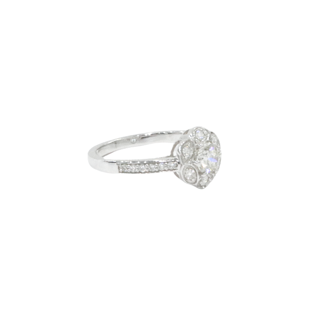 18K White Gold Solitaire Round Brilliant 0.47ct Diamond Ring
