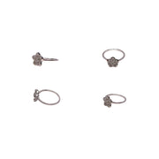 18K White Gold Flower Round 0.28ct Diamond Ring