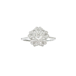 Load image into Gallery viewer, 18K White Gold Flower Round 0.293ct Diamond Ring