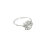 Load image into Gallery viewer, 18K White Gold Flower Round 0.293ct Diamond Ring