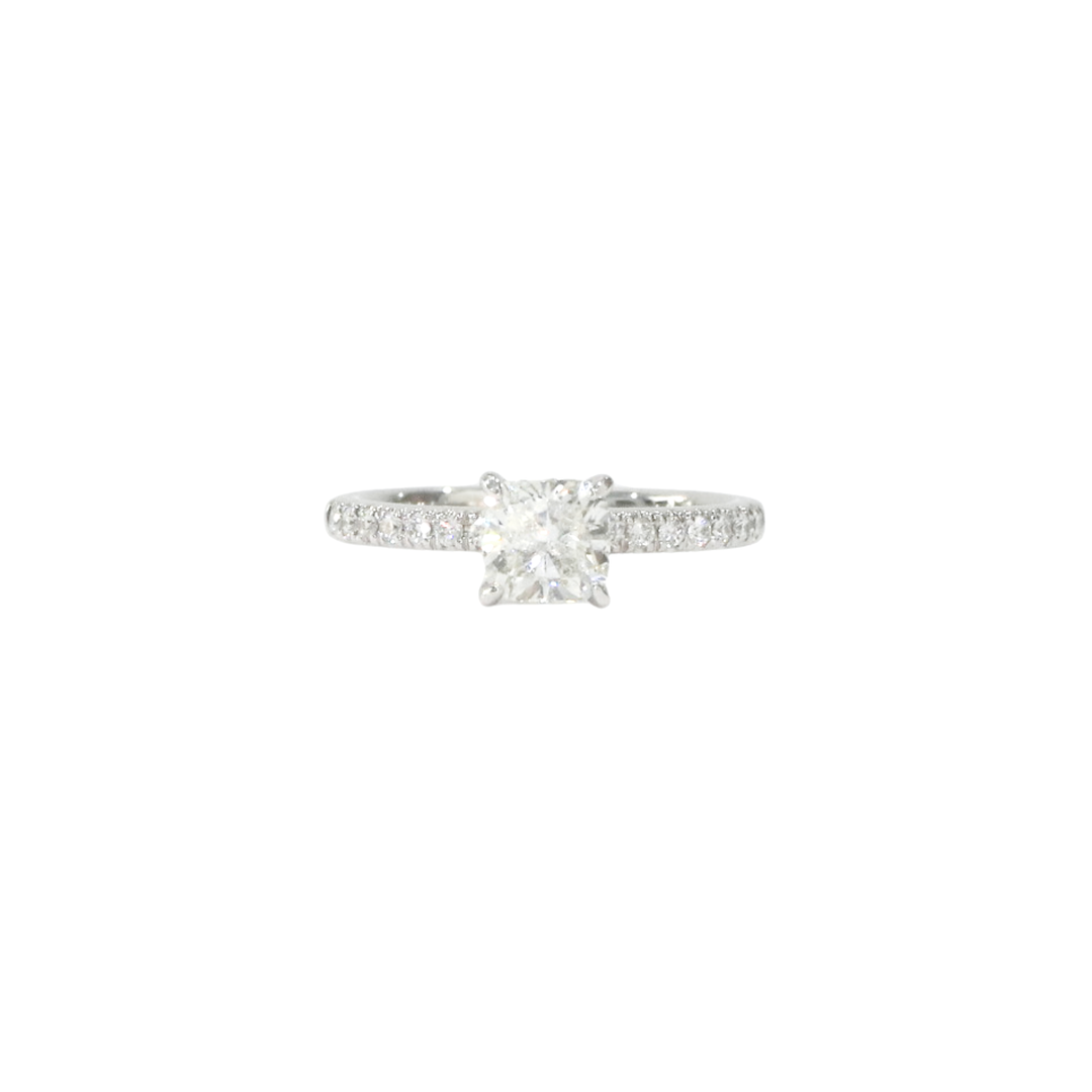 18K White Gold Avery Setting Cushion 1.0ct Diamond Ring