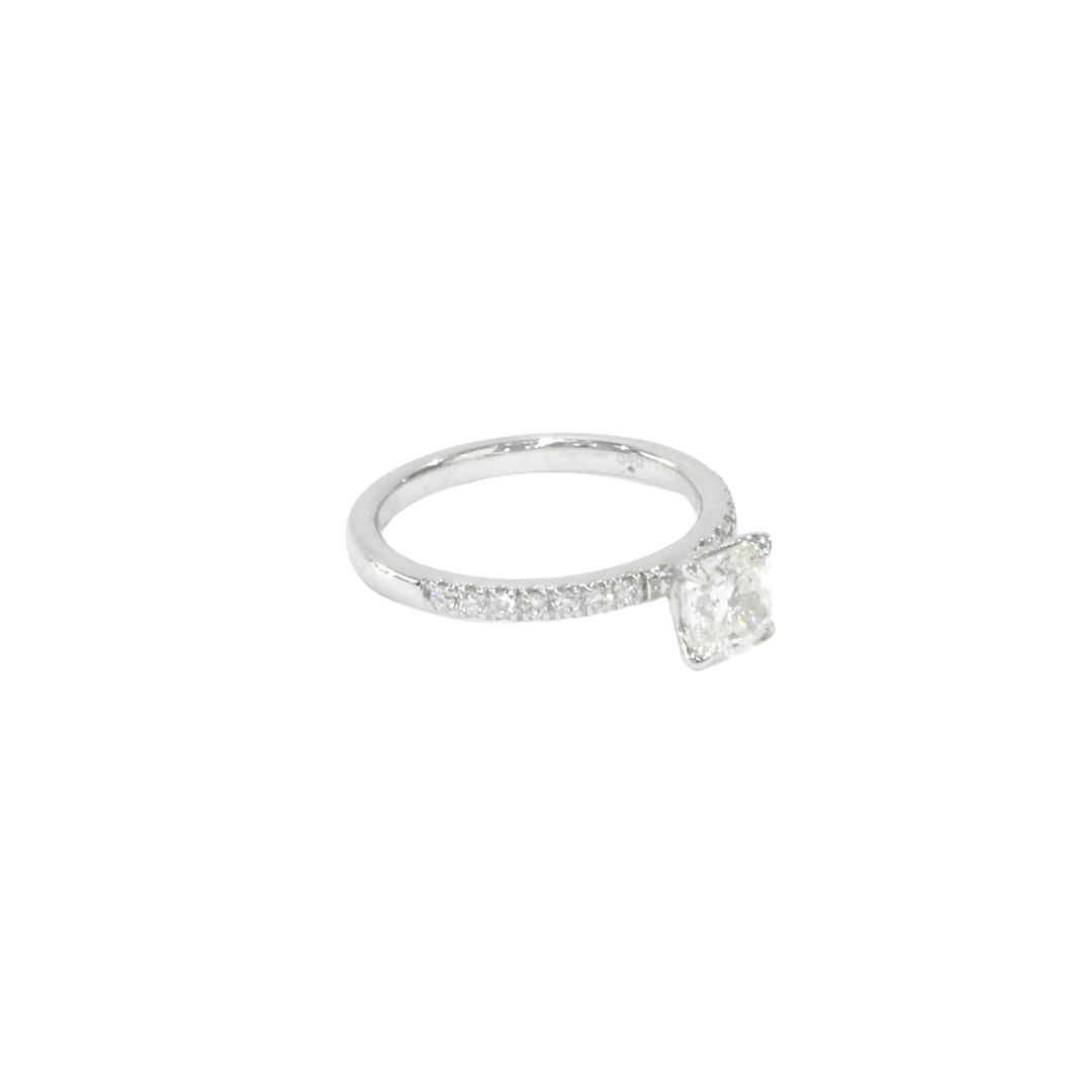 18K White Gold Avery Setting Cushion 1.0ct Diamond Ring