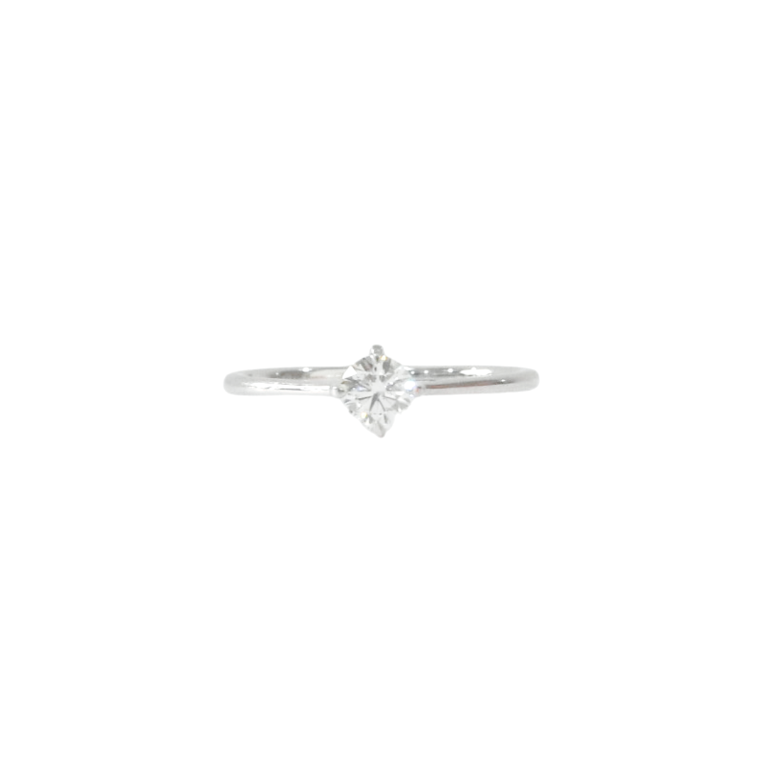 18K White Gold Solitaire Round 0.310ct Diamond Ring