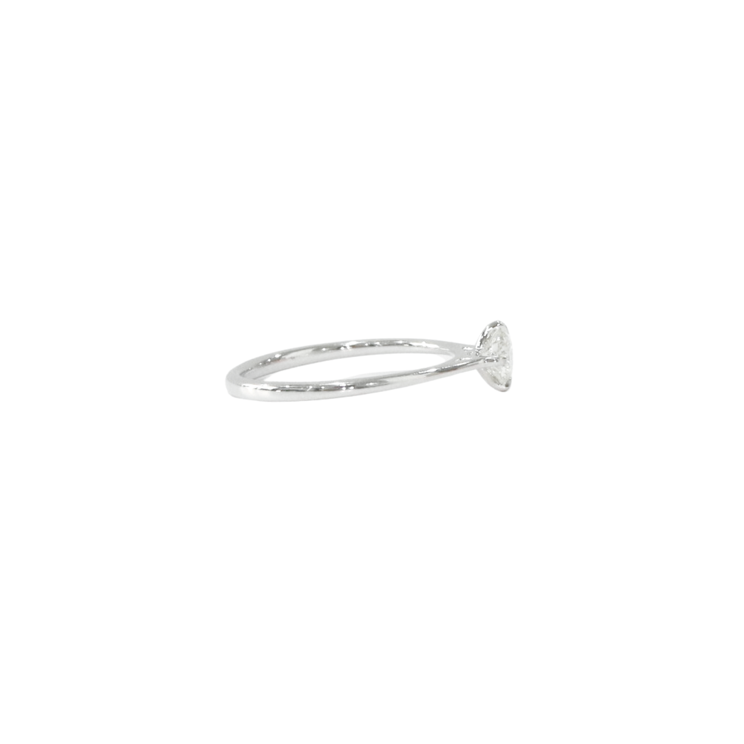 18K White Gold Solitaire Round 0.310ct Diamond Ring
