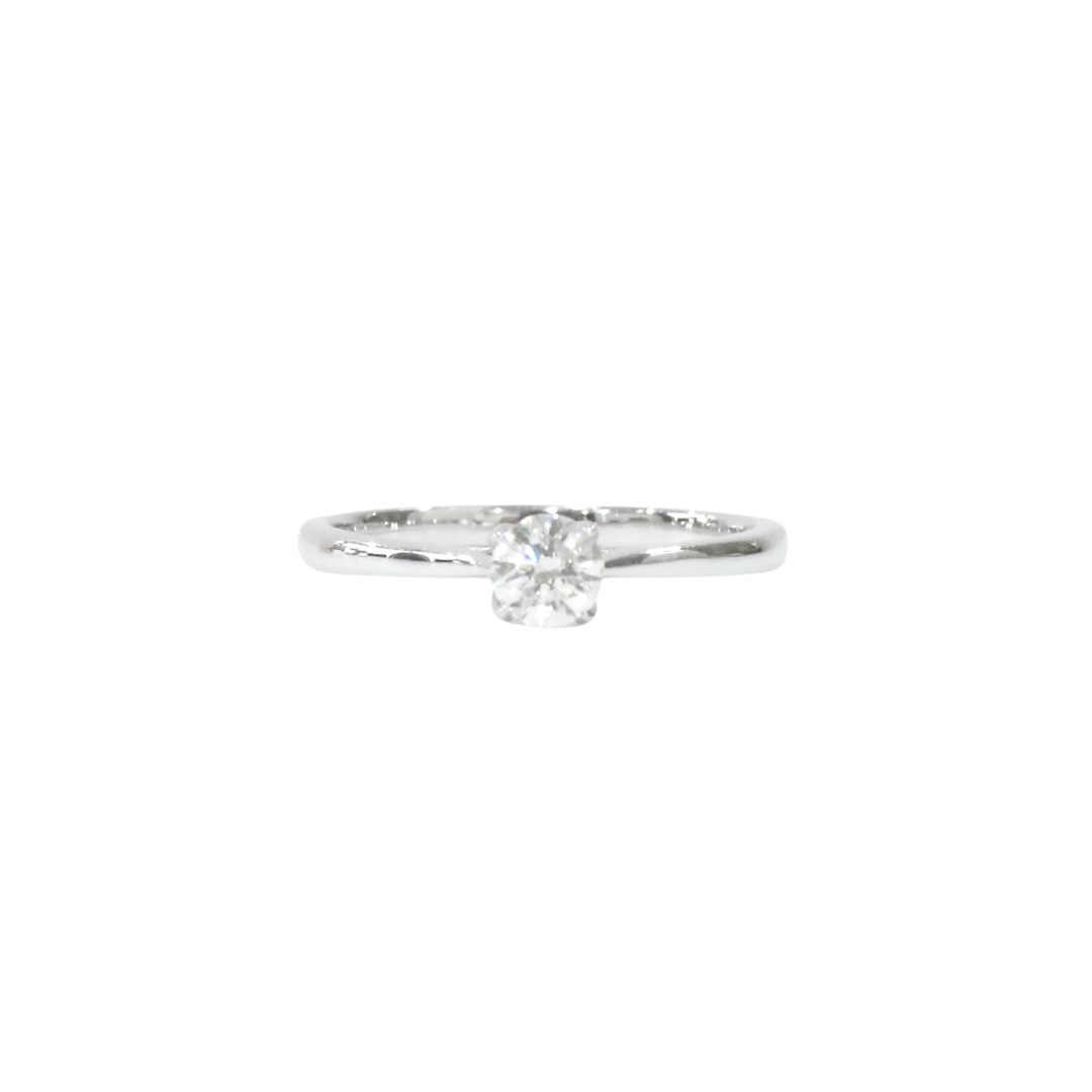 18K White Gold Solitaire Round 0.3ct Diamond Ring