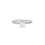 Load image into Gallery viewer, 18K White Gold Pave Cushion 1ct Diamond Ring