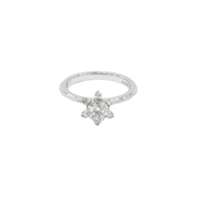 18K White Gold Statement Round Brilliant 0.5ct Diamond Ring