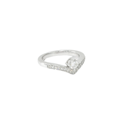 18K White Gold Bow Round 0.31ct Diamond Ring