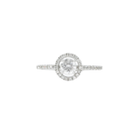 Load image into Gallery viewer, 18K White Gold Halo Round 0.38ct Diamond Ring
