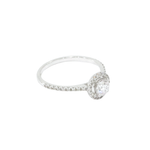 Load image into Gallery viewer, 18K White Gold Halo Round 0.38ct Diamond Ring