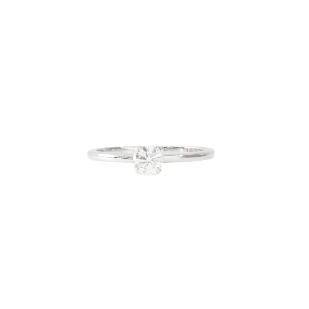 18K White Gold Solitaire Round 0.31ct Diamond Ring
