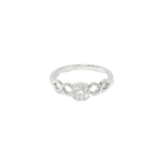 Load image into Gallery viewer, 18K White Gold Twisted Round Brilliant 0.5ct Diamond Ring
