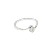 18K White Gold Twisted Round 0.31ct Diamond Ring