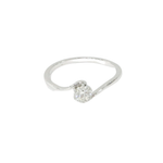 Load image into Gallery viewer, 18K White Gold Twisted Round 0.31ct Diamond Ring