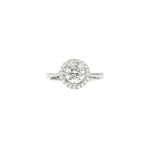 Load image into Gallery viewer, 18K White Gold Halo Round Brilliant 1ct Diamond Ring