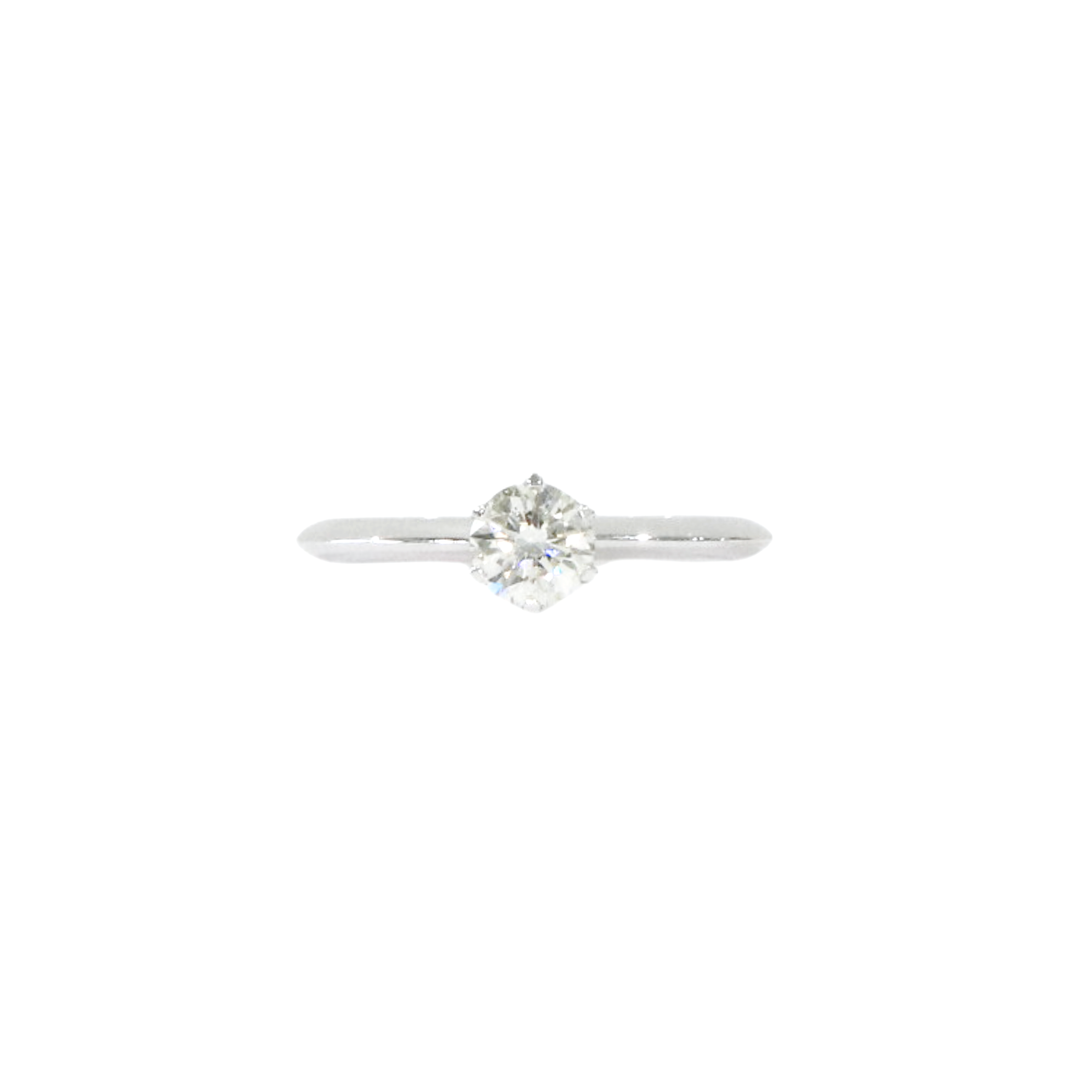 18K White Gold Solitaire Round 0.51ct Diamond Ring