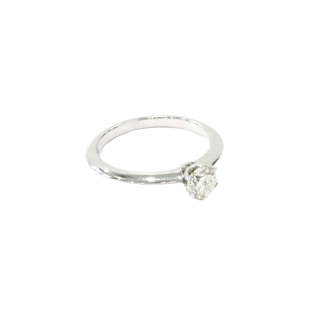 18K White Gold Solitaire Round 0.51ct Diamond Ring