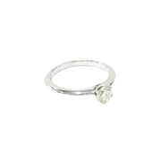 18K White Gold Solitaire Round 0.51ct Diamond Ring