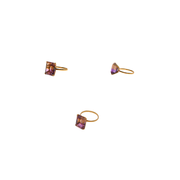 18K Yellow Gold Emerald Cut Emerald 6ct Ametrine & Emerald Ring