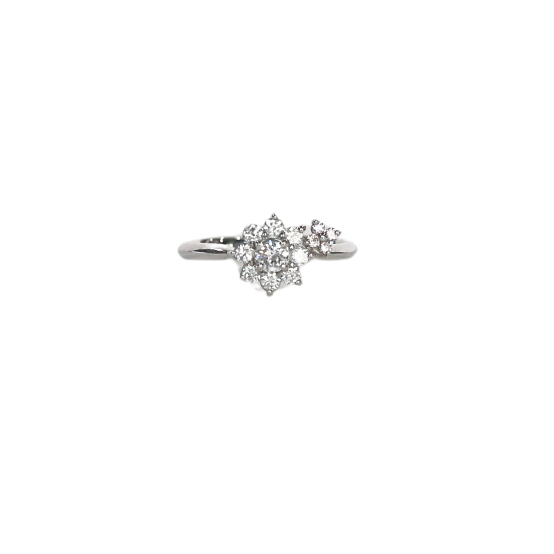 Platinum 900 Rositas Round 0.484ct Diamond & 0.04ct Pink Diamond Ring