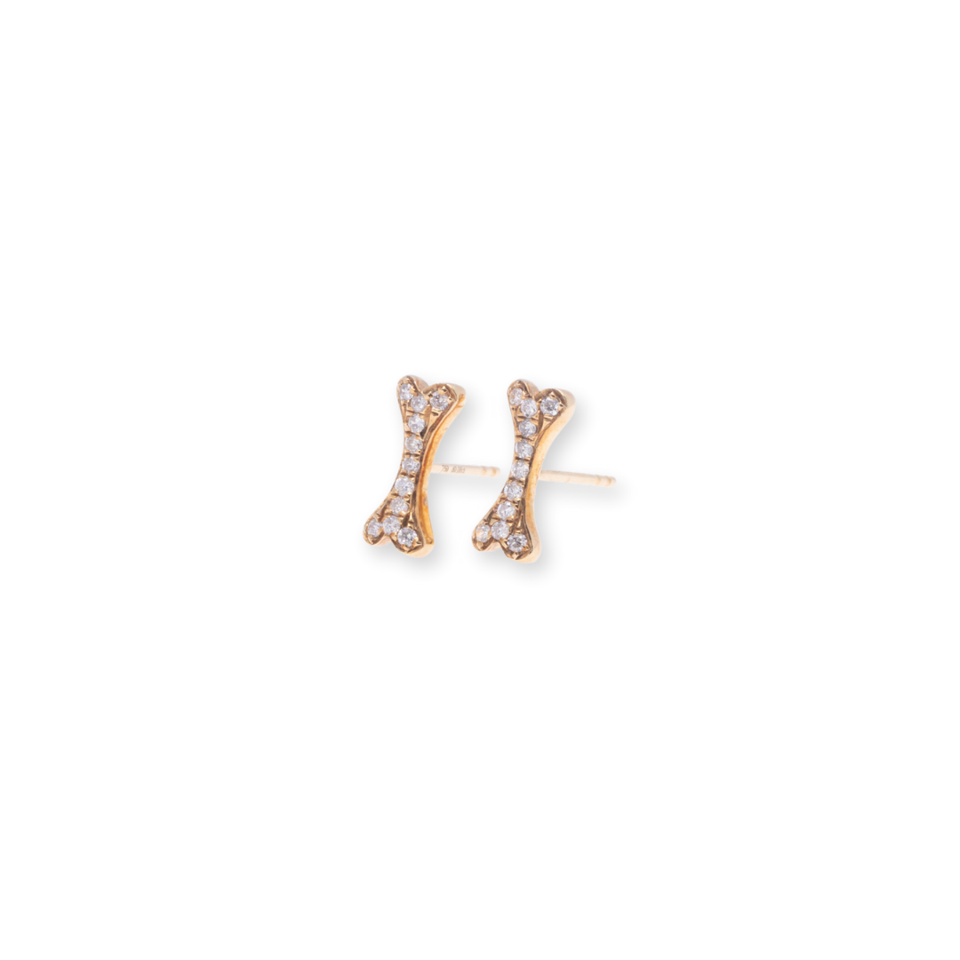 Bone Stud Round 0.16ct Diamond Earrings