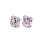 Three-way Round & Baguette 1.23ct Diamond Earrings